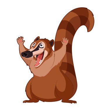 Çizgi film gülümseyen Coati