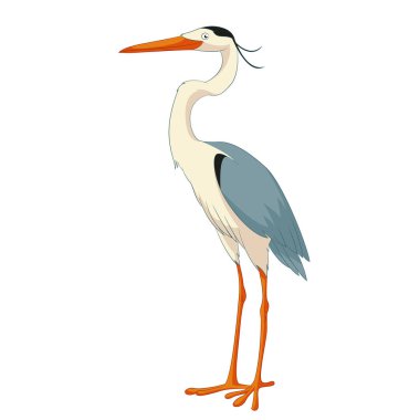 Çizgi film gülümseyen balıkçıl