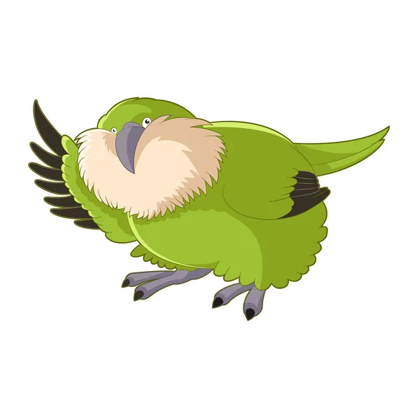 Dessin animé saluant Kakapo — Image vectorielle
