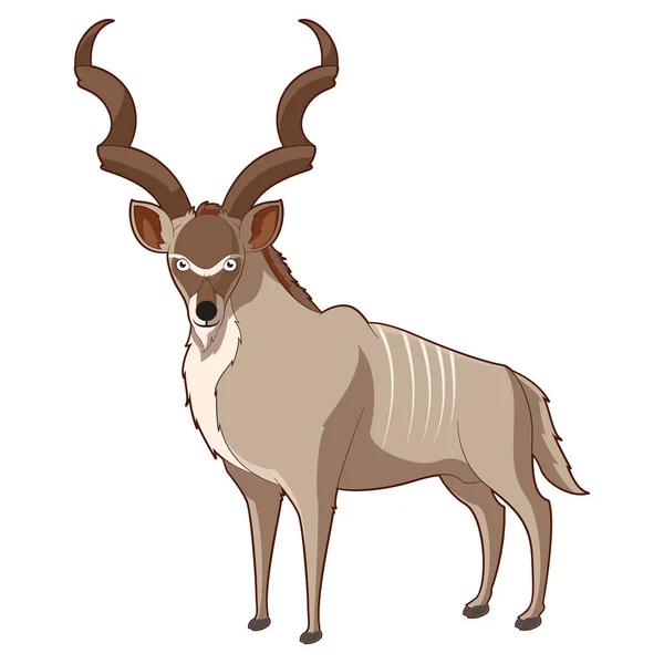 Karikatur lächelnder Kudu — Stockvektor