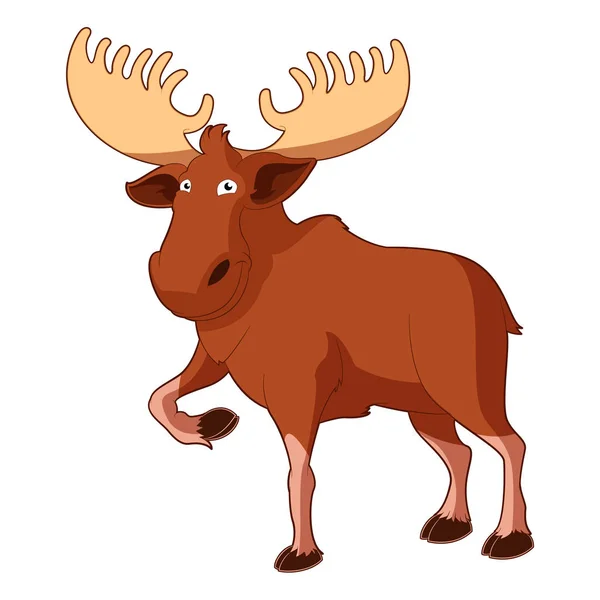 Kreslený usmívající se Moose — Stockový vektor