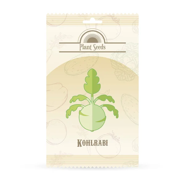 Pack de semillas de Kohlrabi icono — Archivo Imágenes Vectoriales