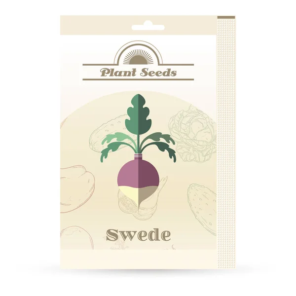Confezione di semi di Svedese — Vettoriale Stock
