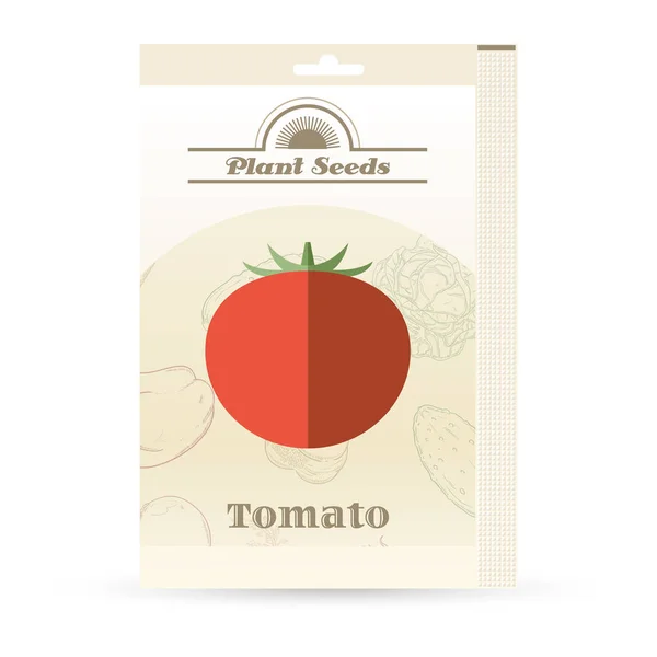 Balení semen rajčat — Stockový vektor