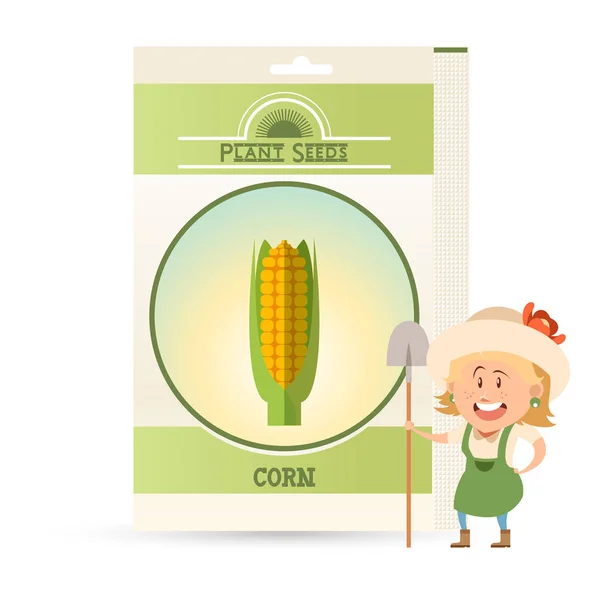 Упаковка семян кукурузы — стоковый вектор