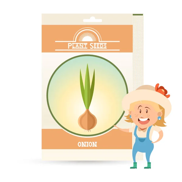 Pack cibule semena ikony — Stockový vektor