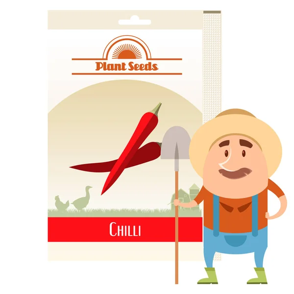 Balení Chilli semena ikony — Stockový vektor