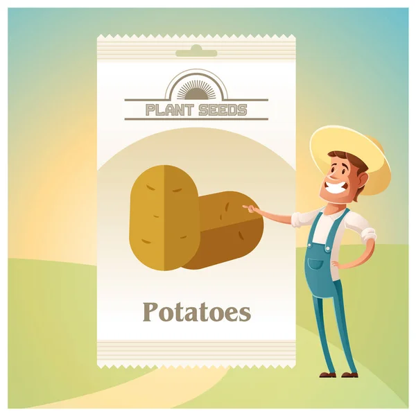 Paczka ikony nasiona ziemniaków — Wektor stockowy