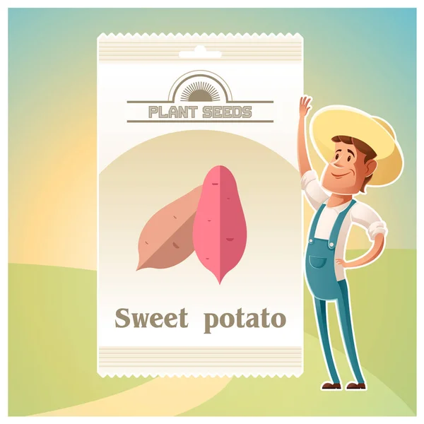 Pakiet słodkie ziemniaki nasion — Wektor stockowy