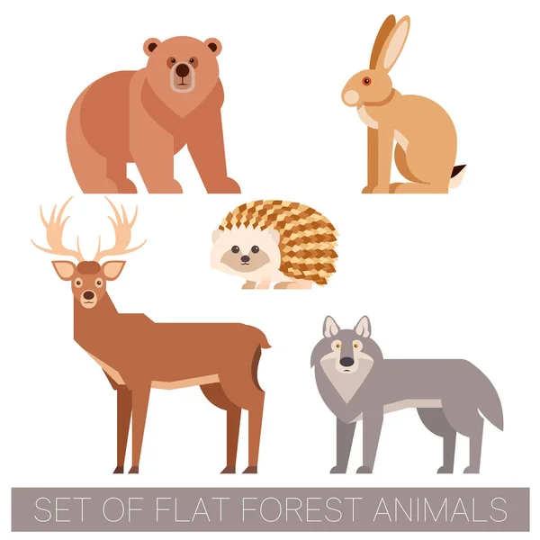 Sada plochých lesní zvířata Royalty Free Stock Ilustrace