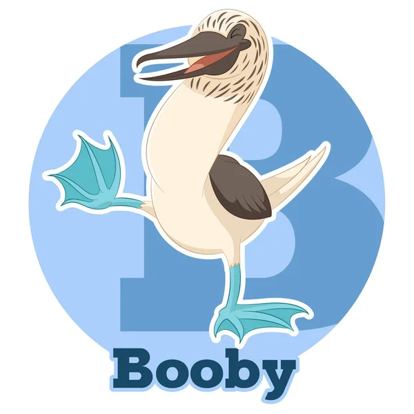 ABC Cartoon Booby — Stockvector