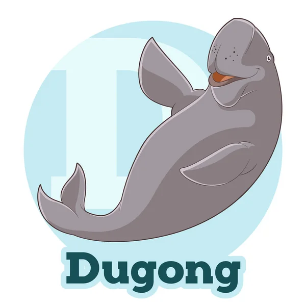 ABC dibujos animados Dugong — Archivo Imágenes Vectoriales