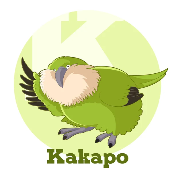 ABC dos desenhos animados Kakapo —  Vetores de Stock