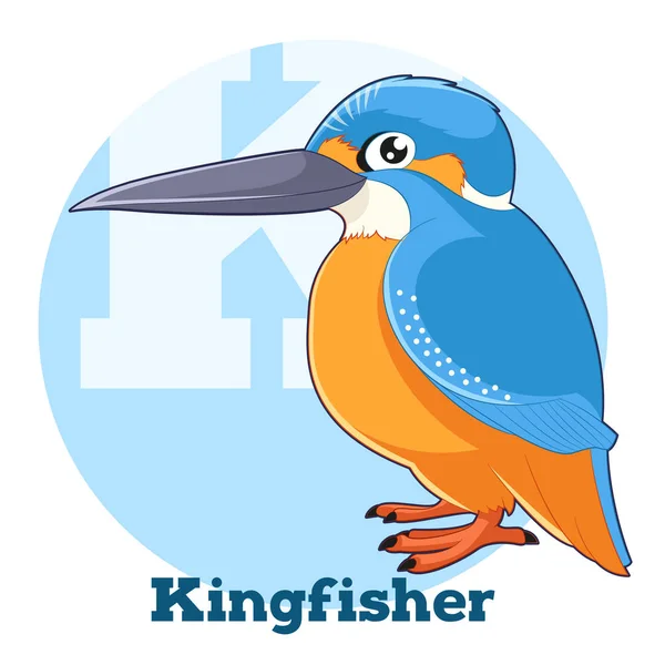 ABC dibujos animados Kingfisher — Vector de stock