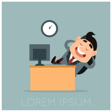 Tembel bir işçinin yaptığı iş yerinde iş kavramı