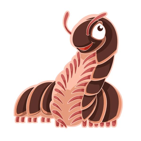 Cartoon leende Millipede — Stock vektor