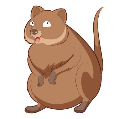 Karikatür mutlu Quokka