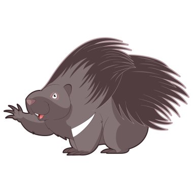 Karikatür mutlu kirpi