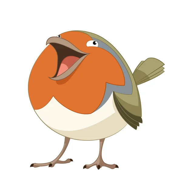 Cartoon gelukkig Robin — Stockvector