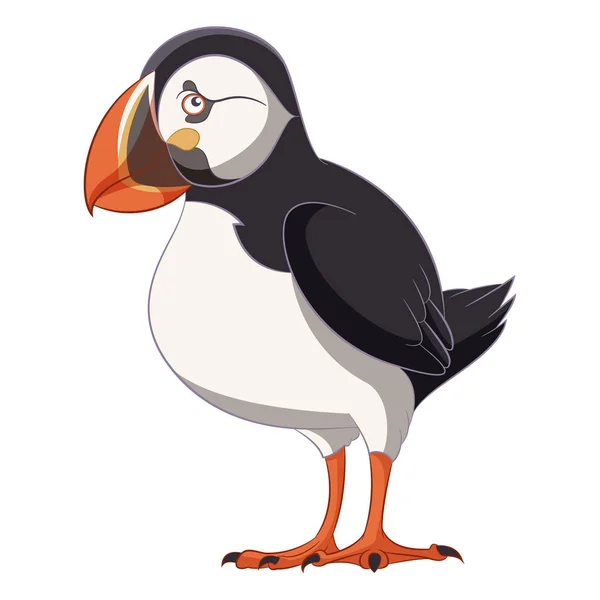 Dessin animé souriant Puffin — Image vectorielle