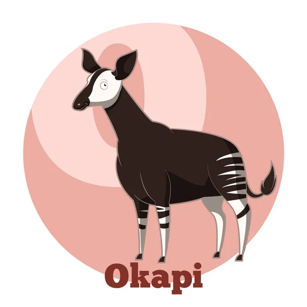 ABC Cartoon Okapi - Stok Vektor