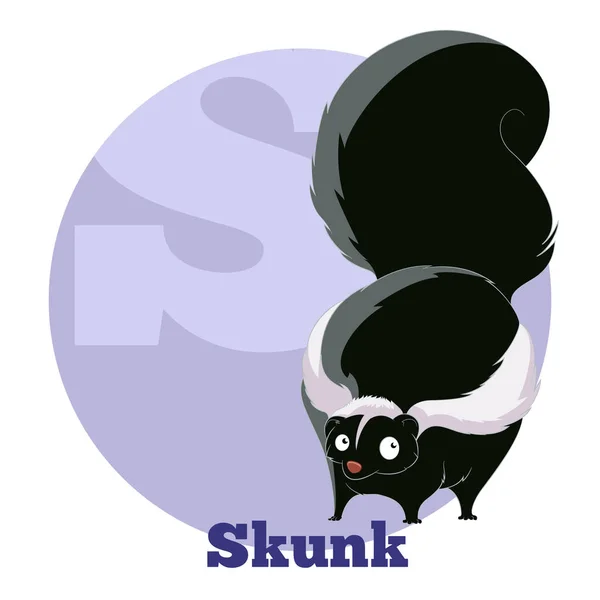 ABC cartone animato Skunk — Vettoriale Stock