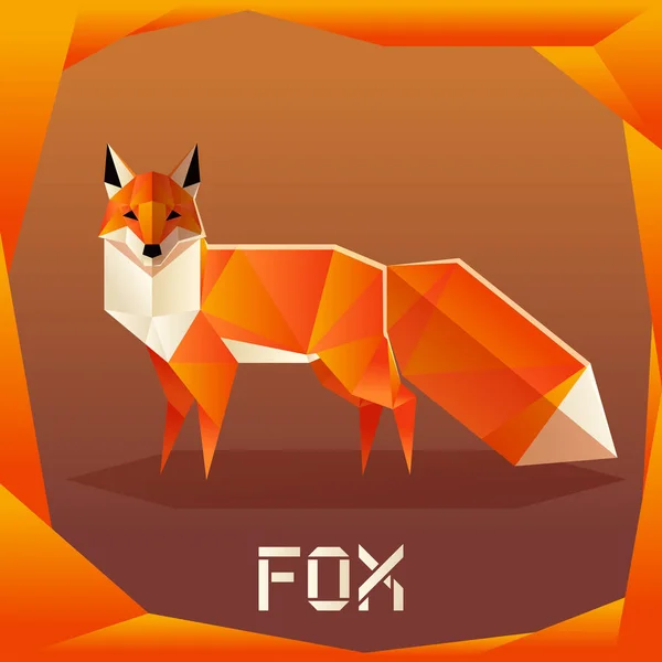 Origami orange Fox — Stock vektor