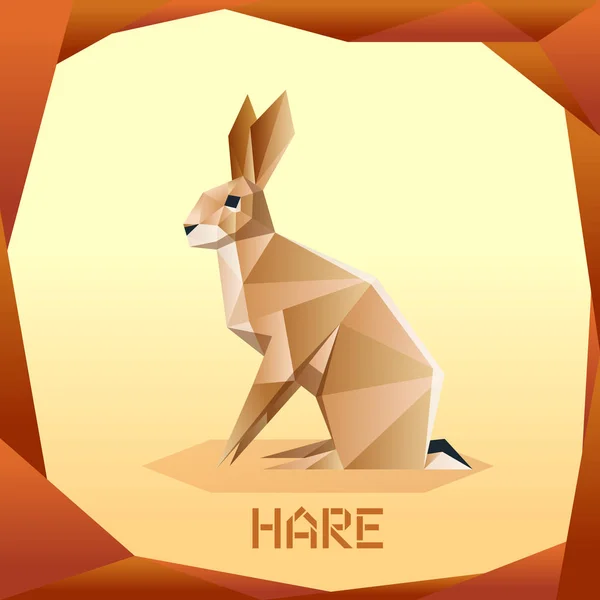 Origami brun Hare — Stock vektor