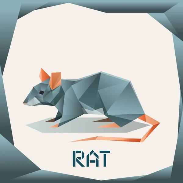 Origami Rato cinzento — Vetor de Stock