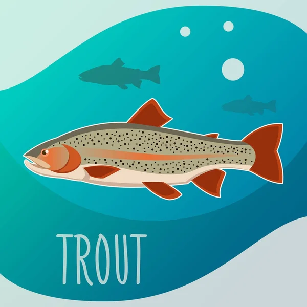 Trout fish banner — Stock Vector