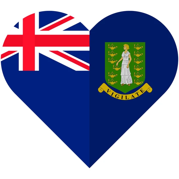 Virgin Adaları kalp bayrak — Stok Vektör