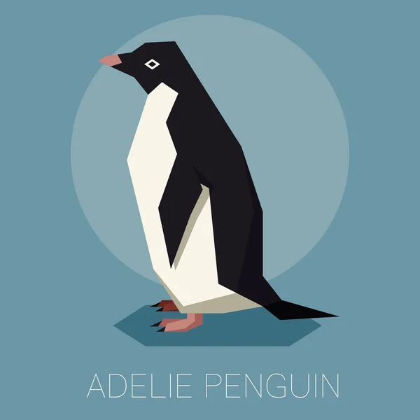 Pingüino plano Adelie — Archivo Imágenes Vectoriales