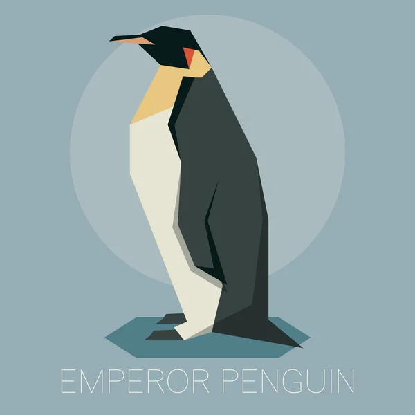 Düz İmparator penguen — Stok Vektör