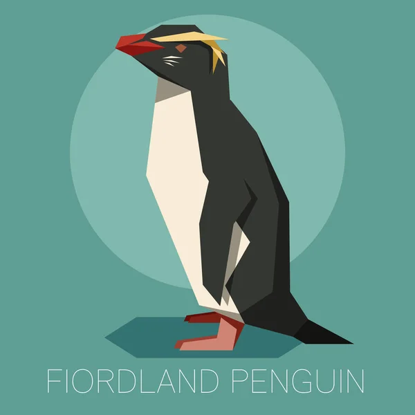 Квартира Фіордланд пінгвін — стоковий вектор