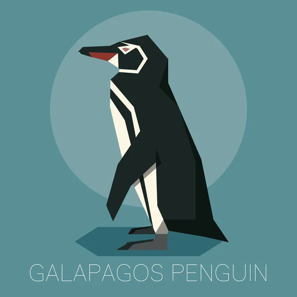 Płaskie Galapagos Pingwin — Wektor stockowy