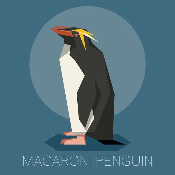 Płaskie Pingwin złotoczuby — Wektor stockowy