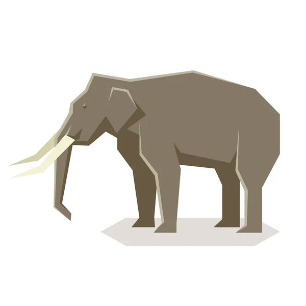 Plat geometrische Aziatische olifant — Stockvector