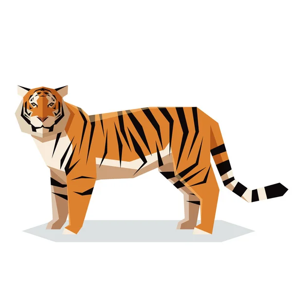 Плоскі геометричні тигр — стоковий вектор