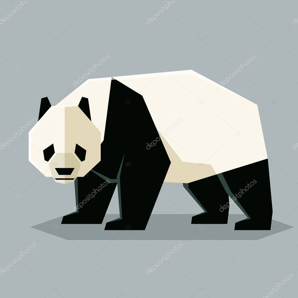 Vector image of the FLat geometric Giant Panda