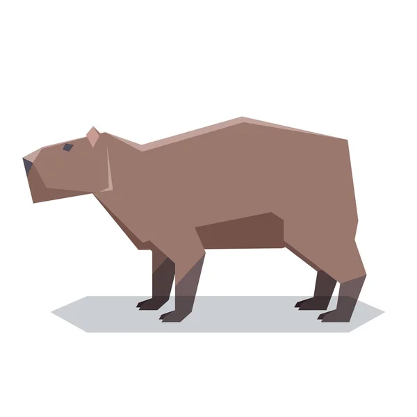 Plochá polygonální Kapybara — Stockový vektor