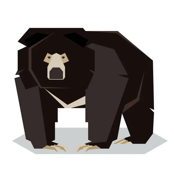 Flat polygonal Sloth Bear — Stock Vector