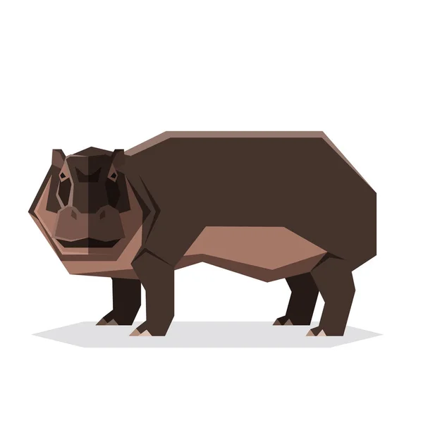 Flat geometric Hippopotamus — Stock Vector