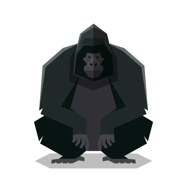 Plana geometriska Gorilla — Stock vektor