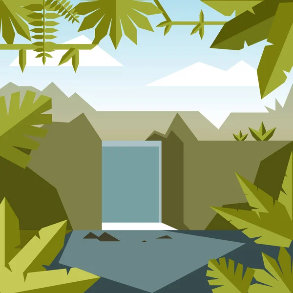 Plana geometriska djungeln bakgrunden — Stock vektor