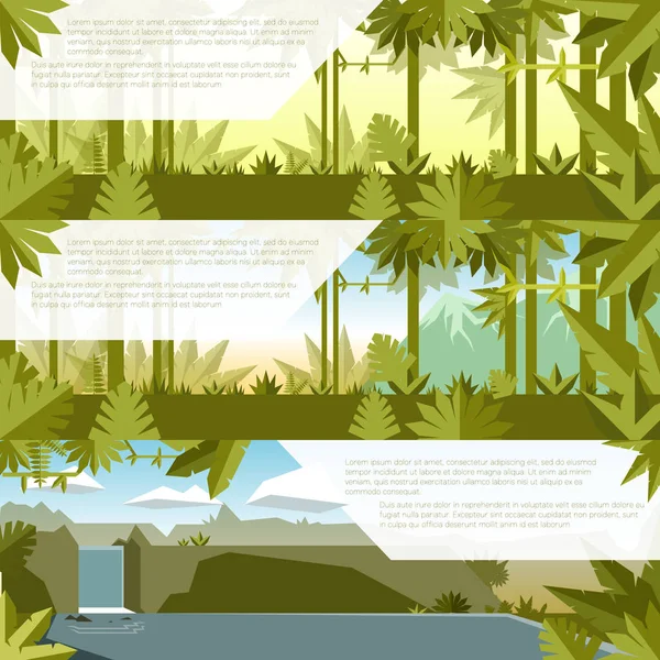 Set of flat banners with jungles Royalty Free Stock Illustrations