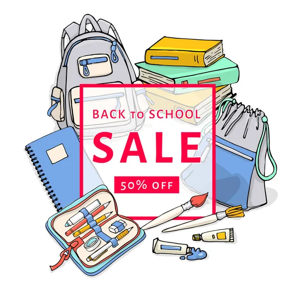 Geri okul satış banner şablon için