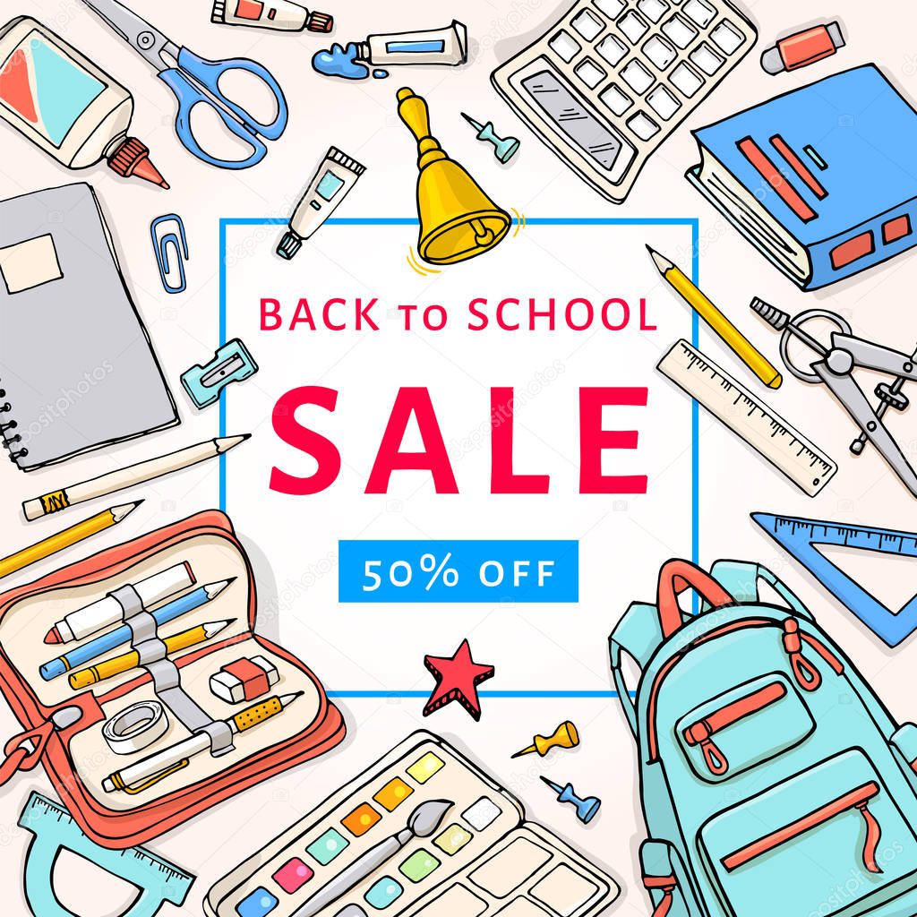 Back to school sale flyer template