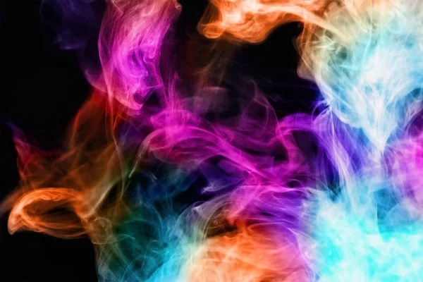 Colorful Smoke Background Black Background — Stock Photo, Image