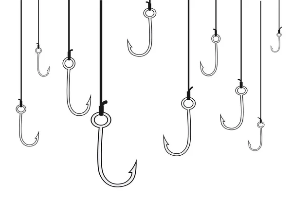 Barbed Fishing Hook Icons — Stock Vector