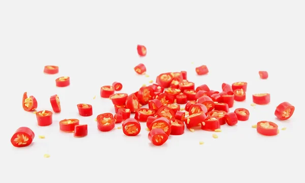 Rote Scheibe Chili Auf Weißem Hintergrund — Stockfoto